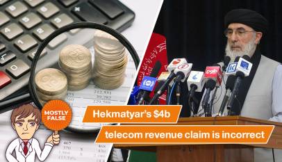 Hekmatyar’s $4b telecom revenue claim is incorrect