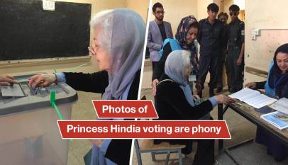Photos of Princess Hindia voting are phony