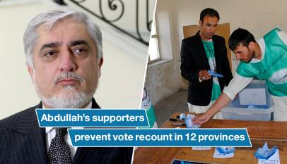 Abdullah’s supporters prevent vote recount in 12 provinces
