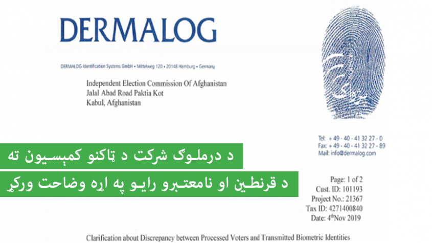 د درملوګ شرکت د ټاکنو کمېسيون ته د قرنطين او نامعتبرو رايو په اړه وضاحت ورکړ